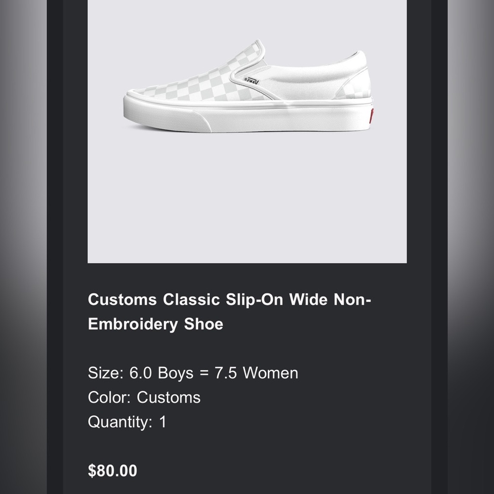 Vans White Checkerboard Slip-On Sneakers - Picture 3 of 3